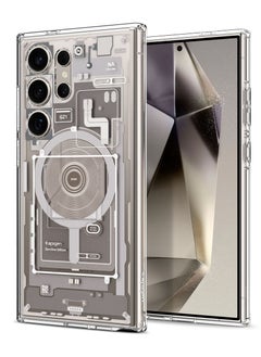 Spigen Spigen Ultra Hybrid Metal Ring MagFit for Samsung Galaxy S24 ULTRA case cover compatible with MagSafe - Zero One Natural Titanium  - Image 1