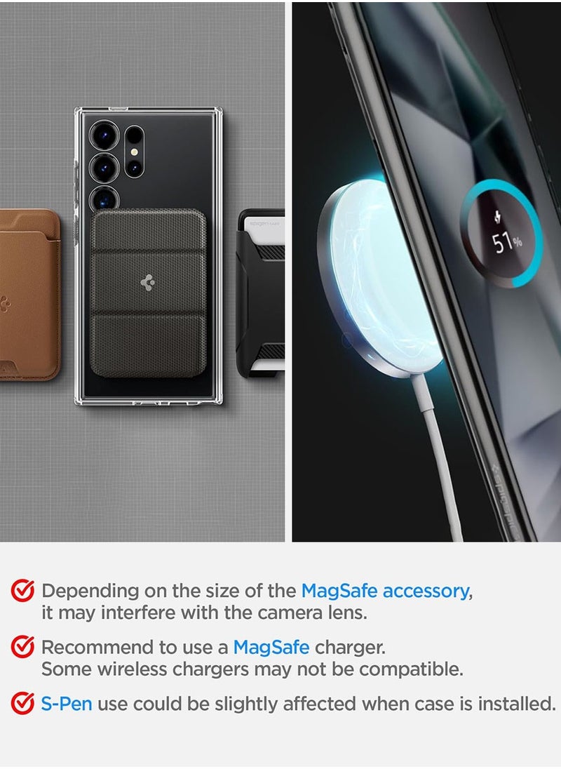 Spigen - غطاء Spigen Ultra Hybrid Metal Ring MagFit لهاتف Samsung Galaxy S24 ULTRA متوافق مع MagSafe - Zero One Natural Titanium - Image 1