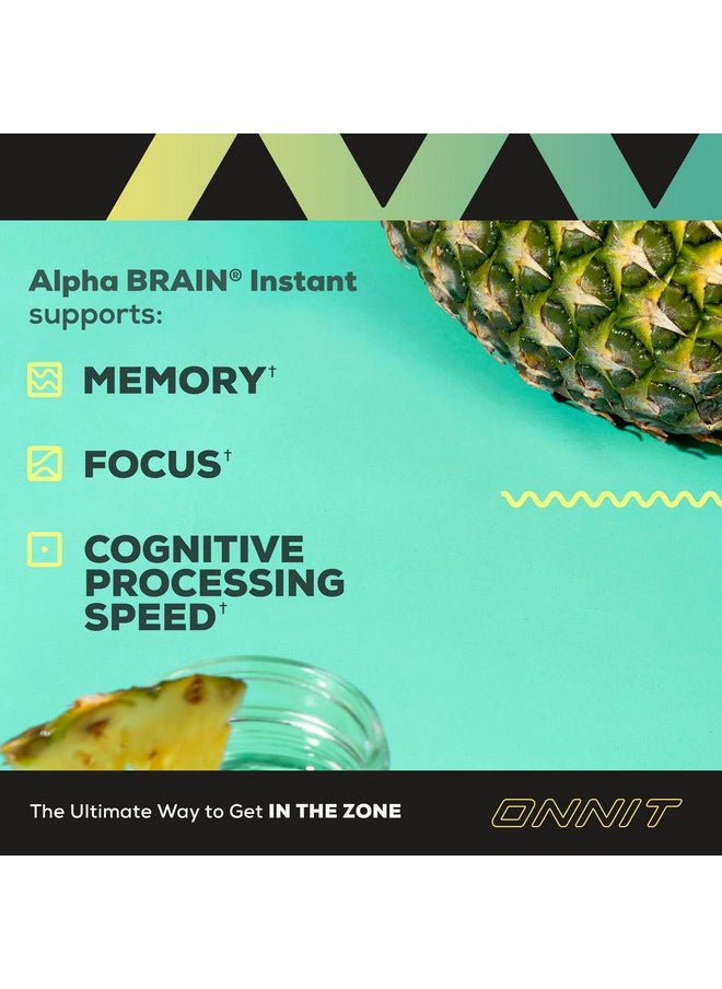 Onnit - Alpha Brain Instant Pineapple Punch Flavor Nootropic Brain Booster Memory Supplement Brain Support For Focus Energy & Clarity Alpha Gpc Choline Cats Claw Ltheanine Bacopa 30Ct - Image 1