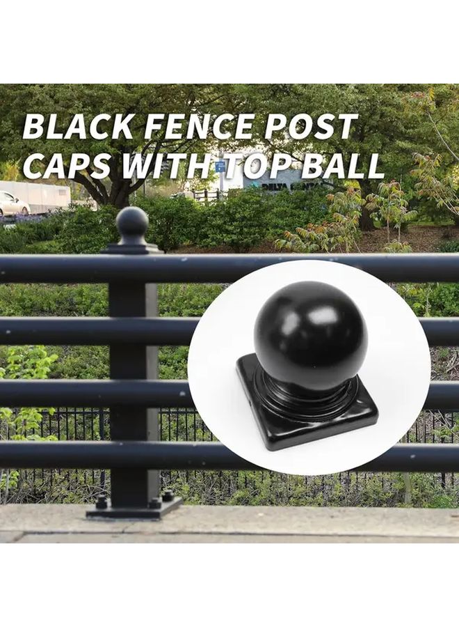 4pcs Black Aluminum Fence Post Caps With Ball Top 60mm For Metal Posts - Image 4