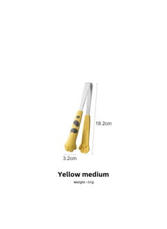Cat's Claw Snack Clip No Dirty Hand Food Clip Children's Supplementary Food Clip Potato Chip Clip Household Salah Clip Ice Clip Barbecue Clip-Color:Yellow Medium