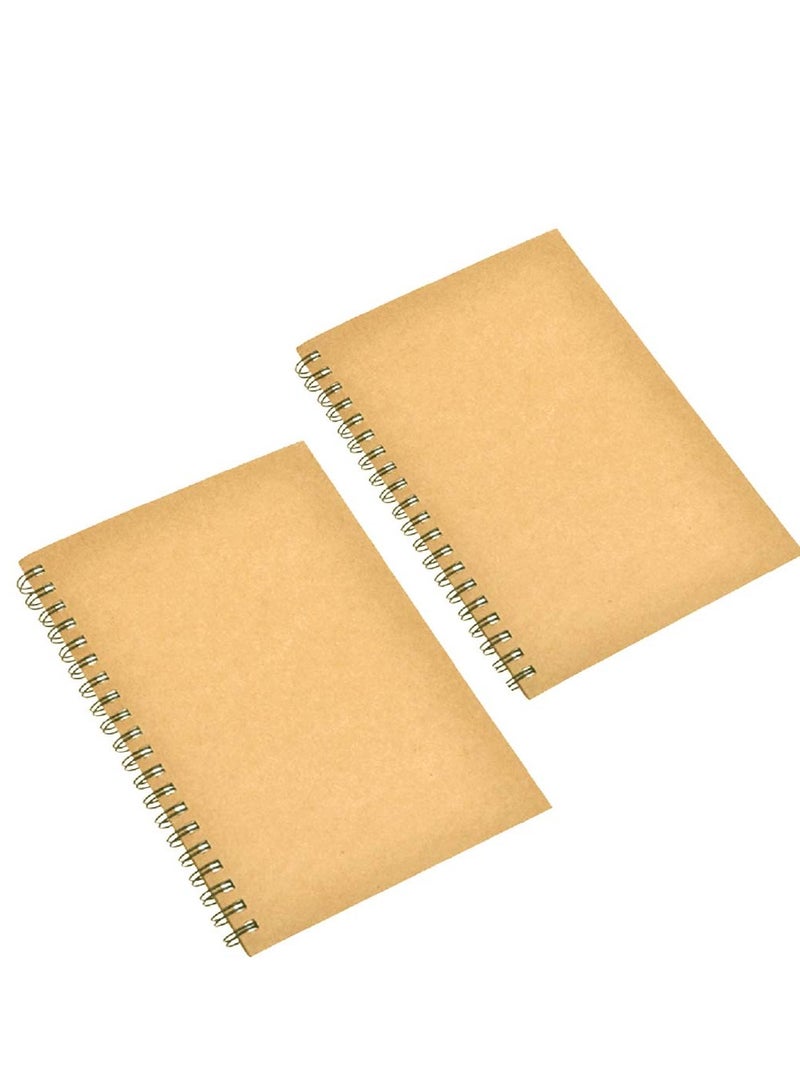 Barakah Spiral Sketch Book Large Notebook Kraft Cover Blank Sketch Pad Wirebound Sketching for Drawing Painting 8.5x11-Inch (2 Pack) 200 Sheets, 100 Sheets, 200Pages Each - Image 2