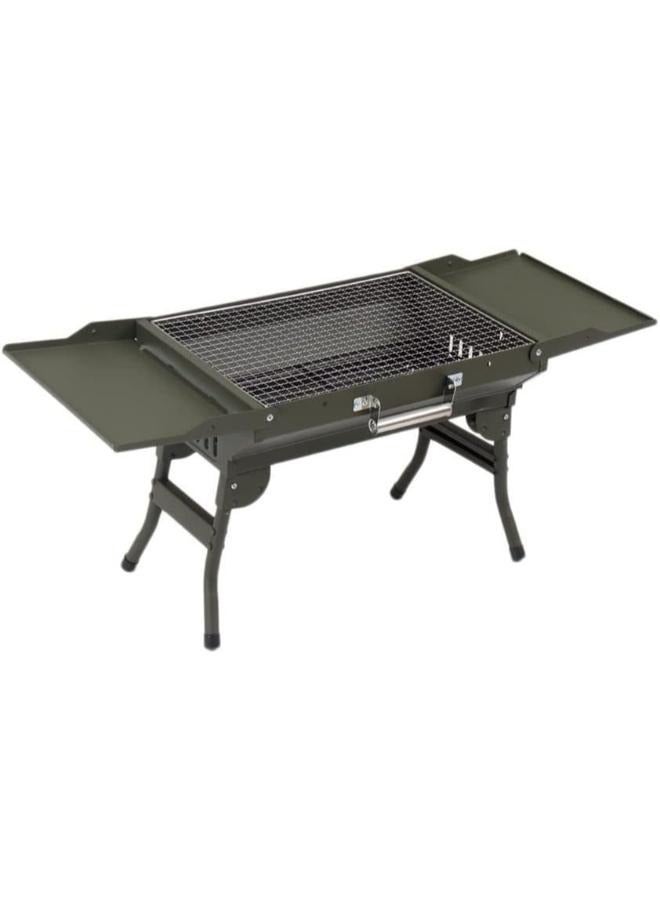 Outdoor BBQ Portable Iron Charcoal BBQ Grill Non-Stick Surface Foldable Barbecue Grill for Family Home Outdoor Camping - Image 1