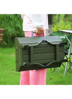 Generic Outdoor BBQ Portable Iron Charcoal BBQ Grill Non-Stick Surface Foldable Barbecue Grill for Family Home Outdoor Camping  - Image 4