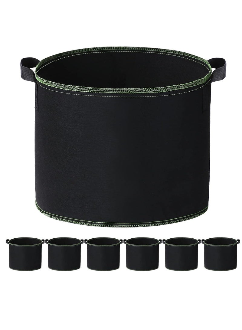 FengSVMA 6 Pack 7 Gallon Grow Bags, Thickened Nonwoven Planting Grow Bags with Handles, Heavy Duty Aeration Fabric Pots for Fruits, Vegetables, and Flowers - Image 1