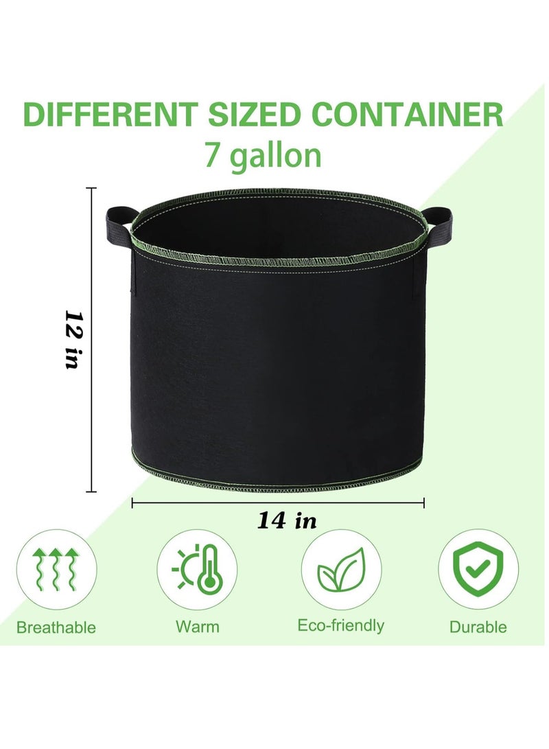 FengSVMA 6 Pack 7 Gallon Grow Bags, Thickened Nonwoven Planting Grow Bags with Handles, Heavy Duty Aeration Fabric Pots for Fruits, Vegetables, and Flowers - Image 2