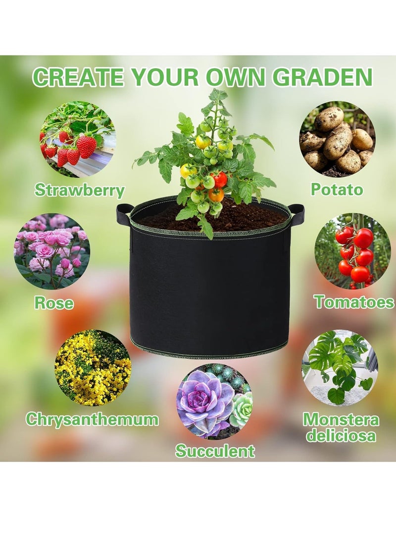 FengSVMA 6 Pack 7 Gallon Grow Bags, Thickened Nonwoven Planting Grow Bags with Handles, Heavy Duty Aeration Fabric Pots for Fruits, Vegetables, and Flowers - Image 5