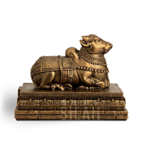 SILAII Nandi Bull Statue for Home Temple – 9 Inch Artistically Crafted Hindu Sacred Sculpture | Lord Shiva Nandi Idol for Pooja, Mandir Decor & Gifting - Image 1