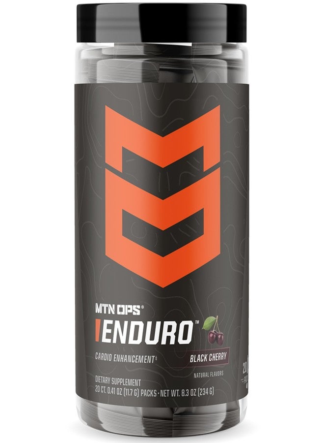 MTN OPS Enduro Nitric Oxide Pre Workout Powder Zero Sugar Stimulant Free Preworkout Caffeine Free Travel to Go Single Serve Packets with L Arginine L Citrulline 20 Count Black Cherry - Image 1