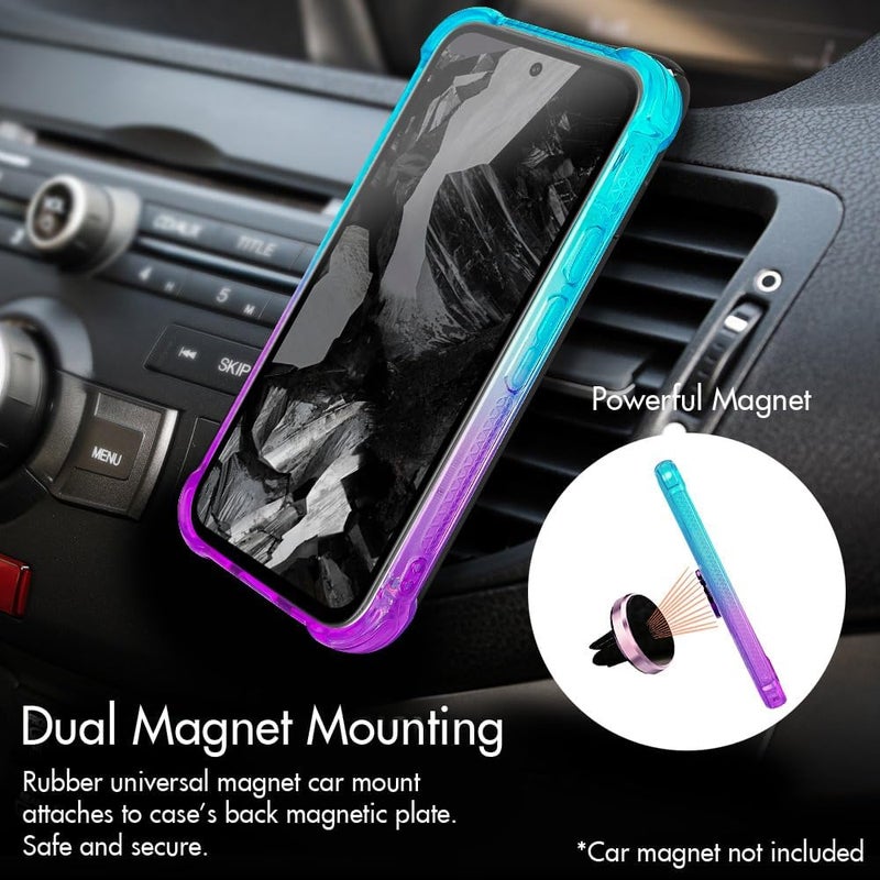 SILVERBACK for Pixel 8A 5G Case, Moving Liquid Holographic Sparkle Glitter Case with Kickstand, Girls Women Bling Diamond Ring Slim Protective Case for Google Pixel 8A 5G - Purple - Image 3