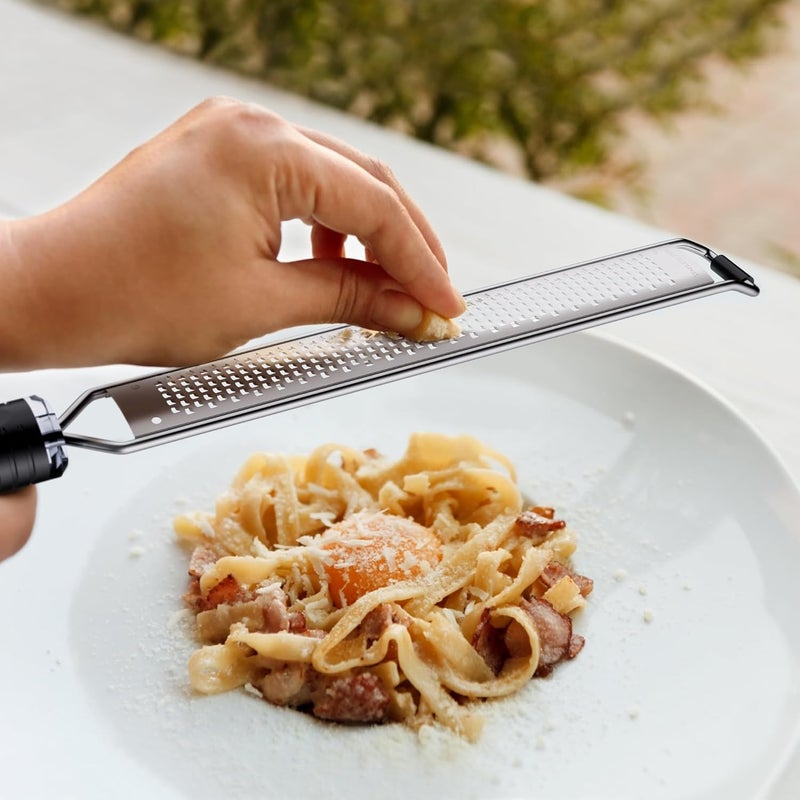 TYZUIAW Lemon Zester and Cheese Grater with Secure-Grip Handle - Stainless Steel, 15x1.4 inches - Image 4