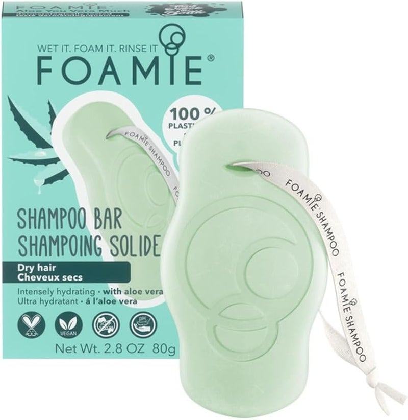 Foamie Solid Shampoo I Shampoo Bar for Dry Hair with Aloe Vera Almond Oil I Moisturising Hair Care I 100 Vegan PlasticFree I 80g - Image 1