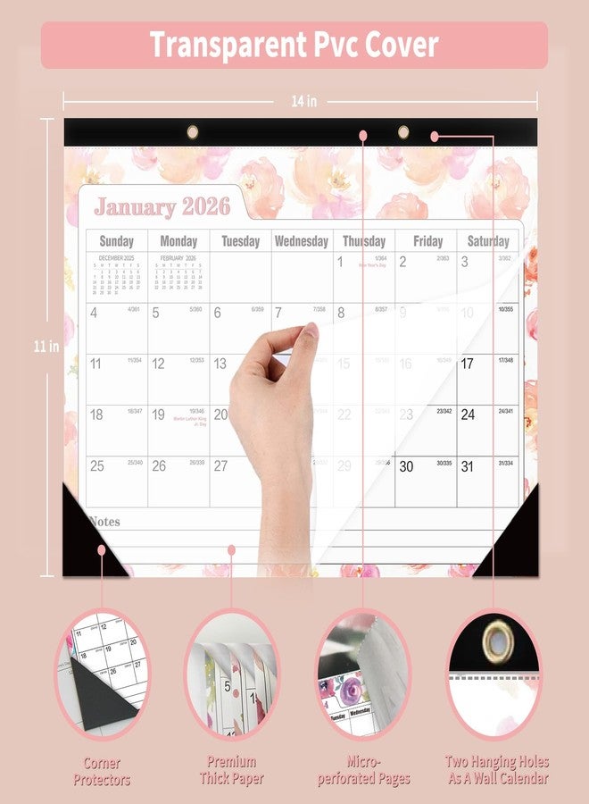 Ymumuda Desk Calendar 2026-2027 Wall Calendar 2 in 1, Monthly Desk Calendar 2026 from JAN.2026 to JUN.2027, 18-Month, Large 12"×17", Waterproof Cover, Hanging Rope, Home/office/School Planners - Image 4