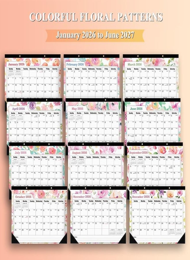 Ymumuda Desk Calendar 2026-2027 Wall Calendar 2 in 1, Monthly Desk Calendar 2026 from JAN.2026 to JUN.2027, 18-Month, Large 12"×17", Waterproof Cover, Hanging Rope, Home/office/School Planners - Image 2