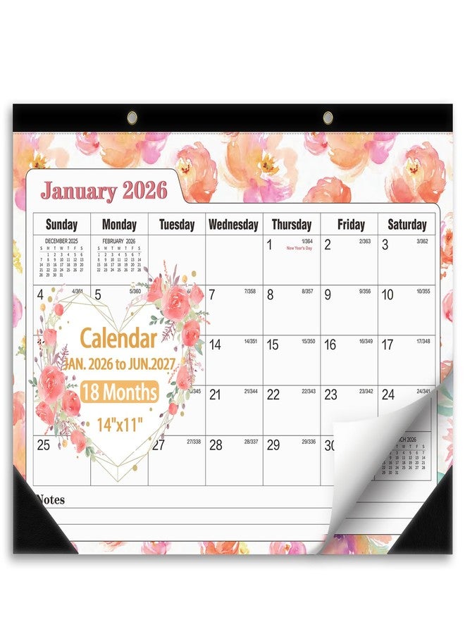 Ymumuda Desk Calendar 2026-2027 Wall Calendar 2 in 1, Monthly Desk Calendar 2026 from JAN.2026 to JUN.2027, 18-Month, Large 12"×17", Waterproof Cover, Hanging Rope, Home/office/School Planners - Image 1