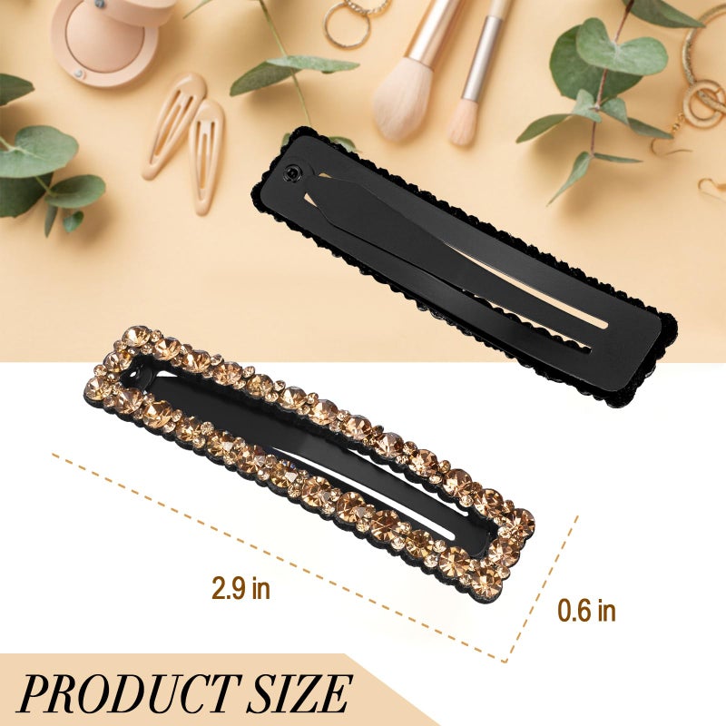 Kanprincess Rhinestone and Crystal Hair Clips 2-Pack, Sparkly Barrettes & Elegant Bling Accessories for Women & Girls(Set4) - Image 2