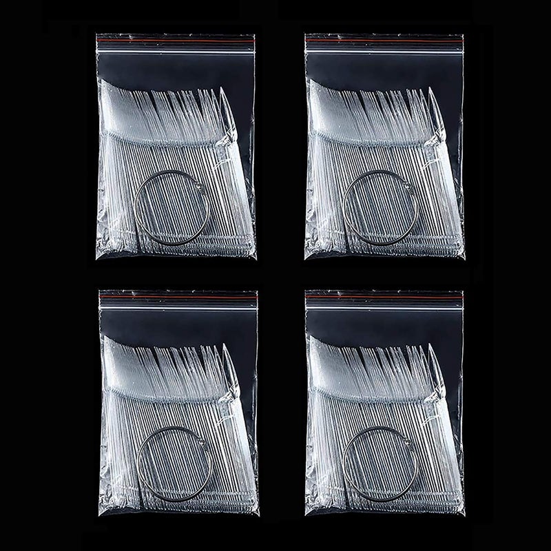 GOGOONLY 200pcs GOGOONLY Nail Display Sticks Transparent Stiletto Tips Nail Art Display Chart Fan Board Acrylic False Tips Practice Tool Nail Polish Sample Color Showcase With Ring (200 pcs - Clear) - Image 5