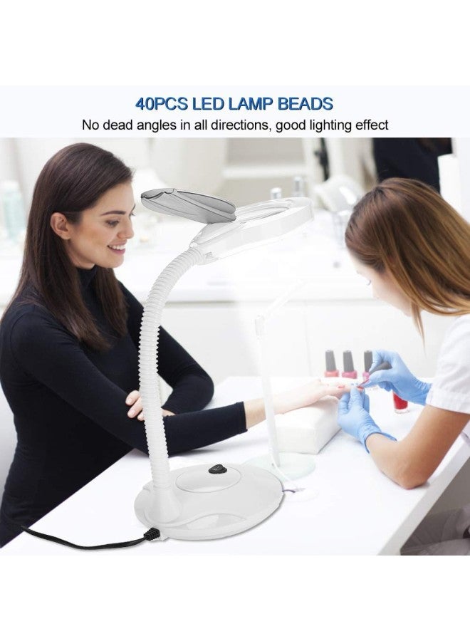 silvercnc Tattoo Lamp, 3W LED Adjustable Cold Desktop Light With 3X Magnifying Glass, LED Magnifying Lamp, Hands Free Magnifying Glass with Light and Stand for Reading, Seniors, Hobbies, Craft - Image 3