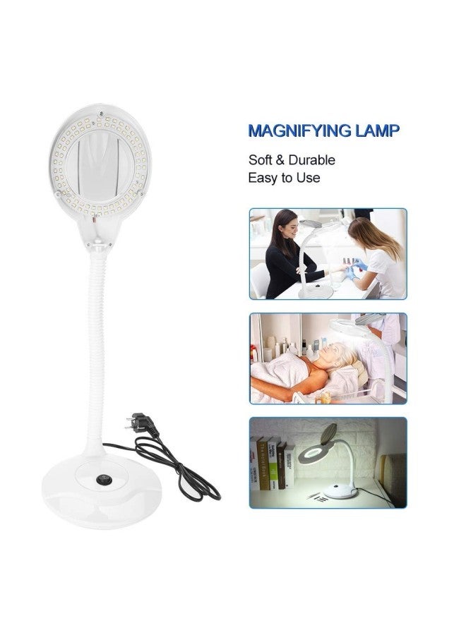 silvercnc Tattoo Lamp, 3W LED Adjustable Cold Desktop Light With 3X Magnifying Glass, LED Magnifying Lamp, Hands Free Magnifying Glass with Light and Stand for Reading, Seniors, Hobbies, Craft - Image 2