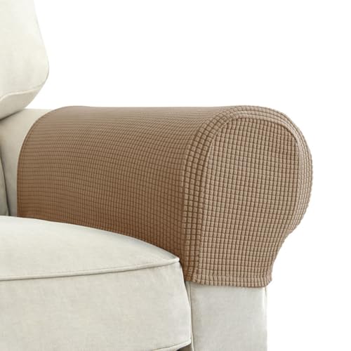 Chaexii Premium Polyester Sofa Arm Cover, Scratch Resistant Protector Covers,Elastic Armrest Covers for Square/Curved/Sloping Couch Armrests, 2Pcs - Image 1