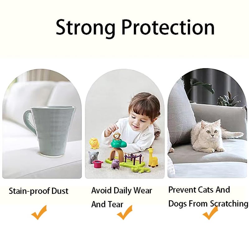 Chaexii Premium Polyester Sofa Arm Cover, Scratch Resistant Protector Covers,Elastic Armrest Covers for Square/Curved/Sloping Couch Armrests, 2Pcs - Image 3
