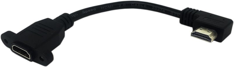 CERRXIAN كابل HDMI بزاوية 90 درجة بطول 15 سم 6 بوصة عالي السرعة من CERRXIAN مع دعم دقة 4K 60Hz لجهاز Blu Ray وتلفاز ثلاثي الأبعاد باللون الأسود R - Image 2