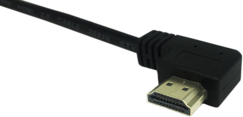 CERRXIAN كابل HDMI بزاوية 90 درجة بطول 15 سم 6 بوصة عالي السرعة من CERRXIAN مع دعم دقة 4K 60Hz لجهاز Blu Ray وتلفاز ثلاثي الأبعاد باللون الأسود R - Image 5