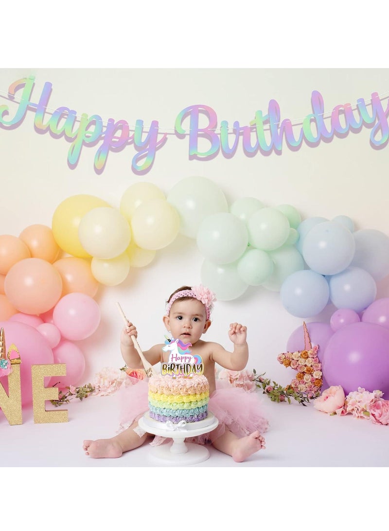 Large Iridescent Happy Birthday Banner - 4 Feet | Pre-Strung, Birthday Sign Garland For Happy Birthday Decorations | Iridescent Party Decorations No DIY - Image 4