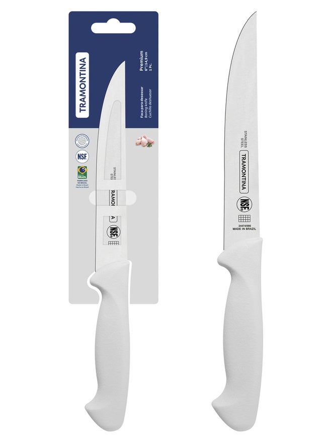 ترامونتينا سكين بونينج ترامونتينا بريميوم  بوصات بشفرة ستانلس ستيل ومقبض بولي بروبلين أبيض - Image 1