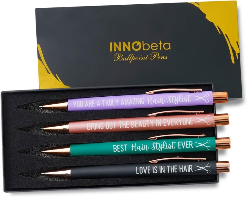 INNObeta مجموعة أقلام حبر جاف من إنوبتا لمصففي الشعر - 4 قطع، فكرة هدايا مثالية لمصففي الشعر للنساء في عيد الميلاد وأعياد الميلاد - Image 1