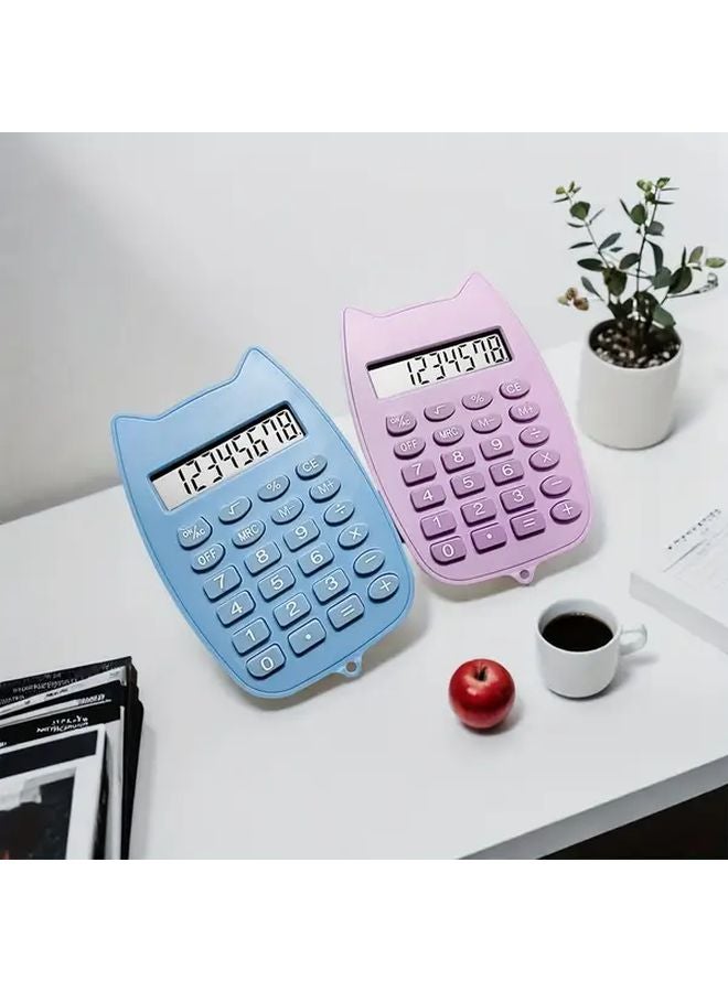 Pink Mini Calculator With Large Display And Digital Clock Mode Compact Portable - Image 4