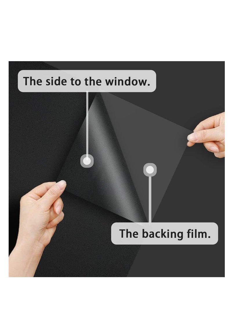 RATSAW Blackout Window Film Removable Privacy Film Dark Window Tint Decorative Privacy Films No Glue Self Static Cling Window Sticker Cover Light Blocking for Bathroom Living Bedroom Kitchen 45W 500L Centime - Image 3