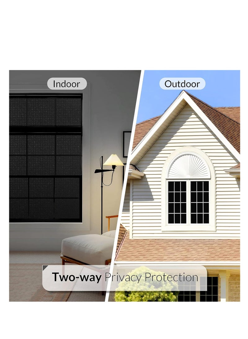 RATSAW Blackout Window Film Removable Privacy Film Dark Window Tint Decorative Privacy Films No Glue Self Static Cling Window Sticker Cover Light Blocking for Bathroom Living Bedroom Kitchen 45W 500L Centime - Image 4