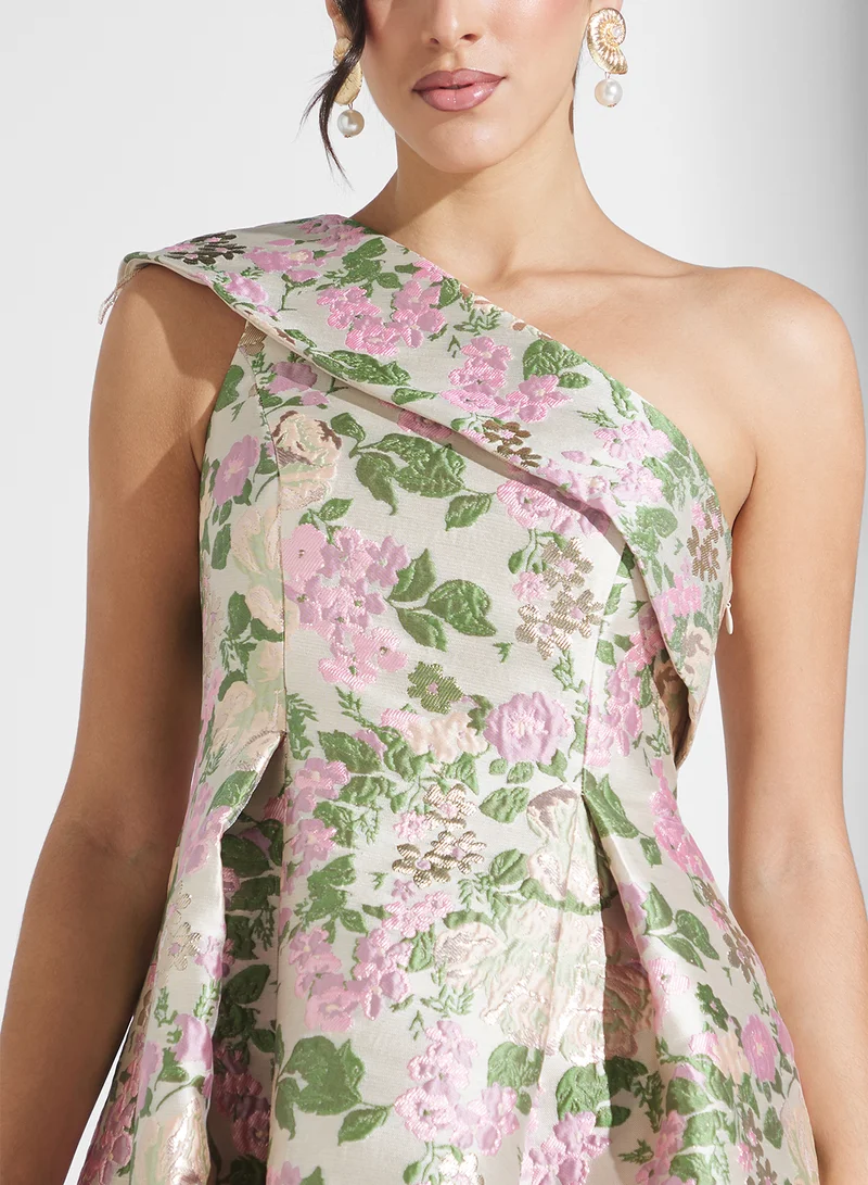 Adrianna Papell Floral Jacquard Dress
