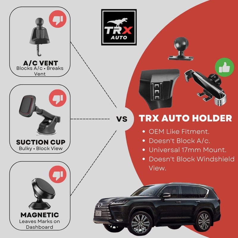 TRX AUTO Phone Holder With Gravity Phone Holder For Lexus LX600 2022 To 2025 | Lexus LX600 Accessories | Lexus LX 600 Phone Holder - Image 4
