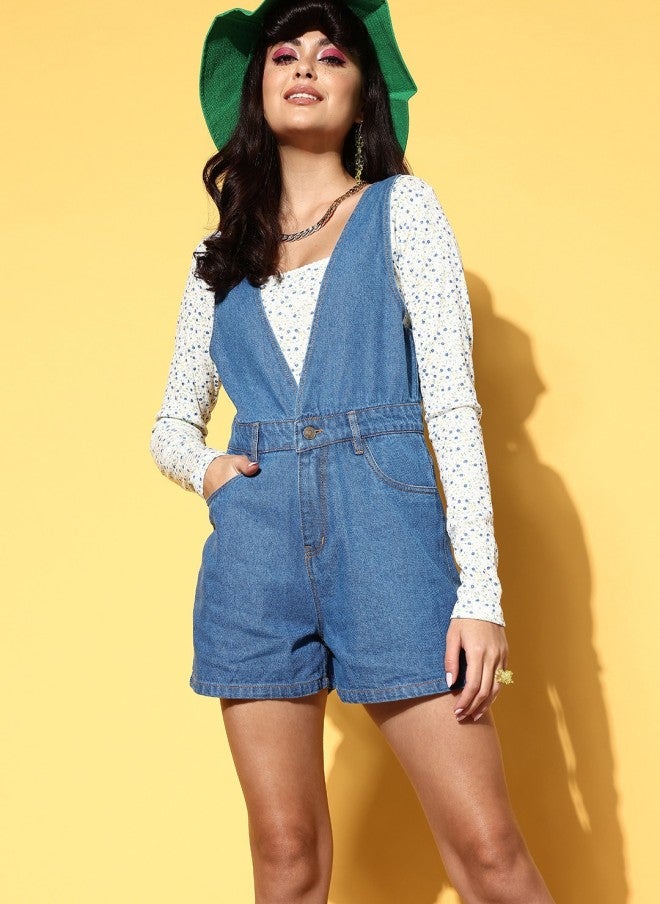 ساسافراس دنغري نسائي أزرق سادة قطعتين - Image 3