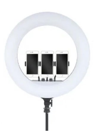 18 inch Dimmable Circle LED Studio Selfie Ring Light With 2.1 Meter Tripod Stand Remote And 3 Mobile Phone Holders For Makeup Camera Photography YouTube Video Shoot TikTok Vlog Live Stream Compatible - pzsku/ZA5FF856690DAD0E27D5BZ/45/_/1690686965/36919515-eefb-4af7-a270-404bc139c55e