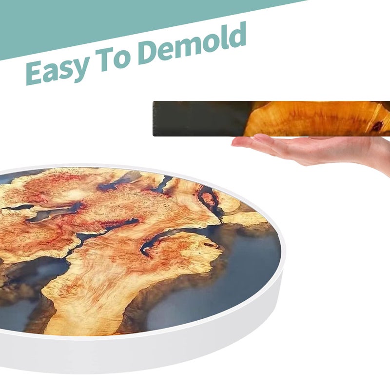 Vehipa Extra Large Resin Table Mold 14 Inch Round Silicone Epoxy Resin Molds for River Table, DIY Crafts,Cutting Board, Desktop Decoration - Image 2