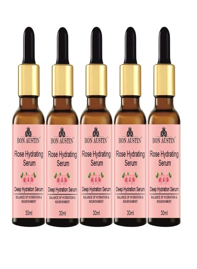 Bon Austin Natural Rose Hydrating Face Serum | for Repair, Blemishes, Toning & Bright Skin | Paraben Free | For Women & Men | 30ml | Pack of 5 - Image 1