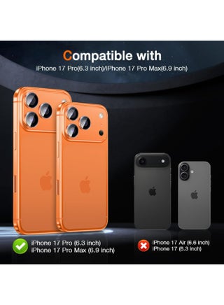 iPhone 17 Pro Max/iPhone 17 Pro Camera Protective Film, 9H Tempered Glass Covers, Individual Lens Protectors, One-Click Installation, Ultra-Tough HD, Anti Scratch & Fingerprint, for iPhone 17 Pro Max/iPhone 17 Pro Case Friendly, 2 - Pack- Orange - view 2