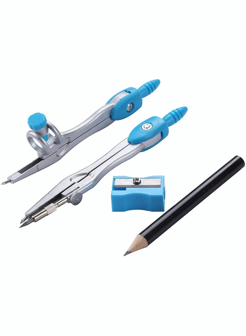 طقم أدوات الهندسة الرياضية 10 قطع لوازم الطلاب مع صندوق تخزين مقاوم للكسر للرسم والتخطيط - Image 3