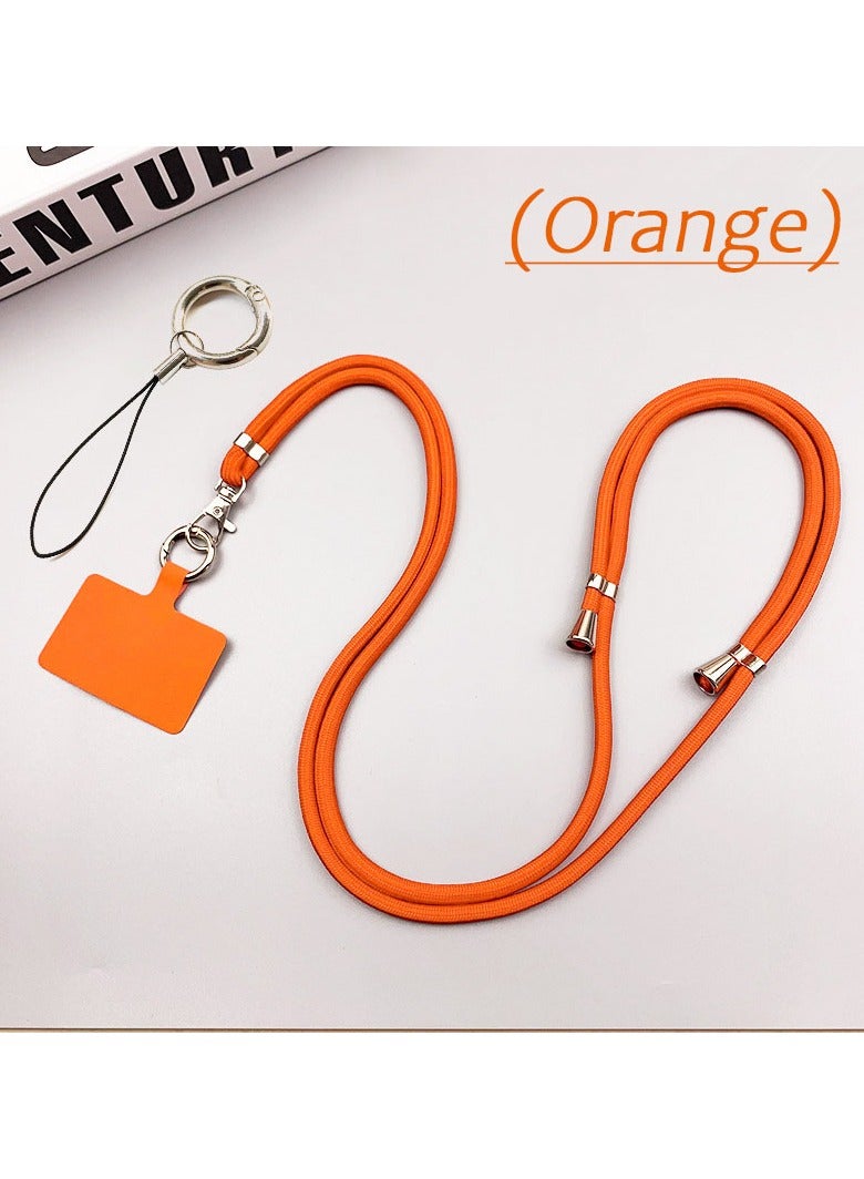 Mobile Phone Lanyard, Universal Crossbody Mobile Phone Lanyard, Multi-Function Nylon Patch Adjustable Shoulder Neck Strap, Compatible with Most Smartphones (Orange)  - Image 1