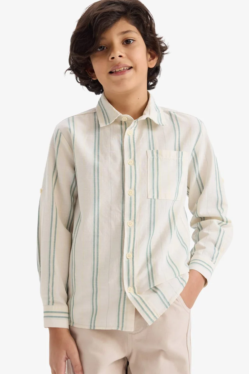 ديفاكتو Boy Striped Long Sleeve Shirt