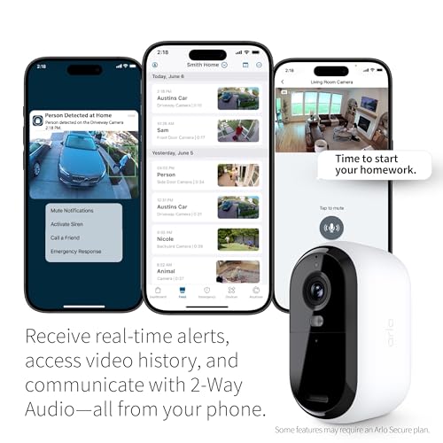 Arlo Essential Security Camera 2K |Outdoor - Indoor | 2nd Gen | Wireless with Spotlight, 2-Way Audio, Color Night Vision, Live Stream, Motion Activation, Real Time Notifications, Wide Angle - White - Image 4