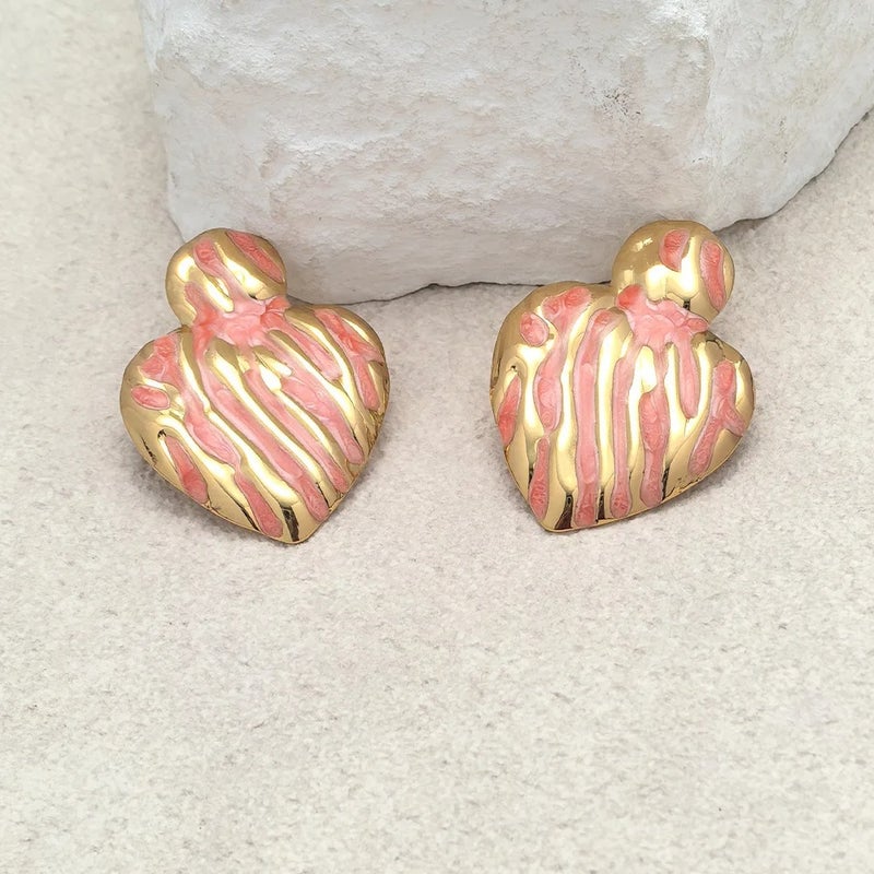 حلق أستانليس ستيل ذهبي × بينك - Image 3