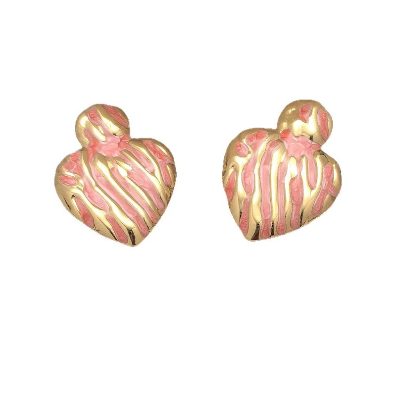 حلق أستانليس ستيل ذهبي × بينك - Image 1