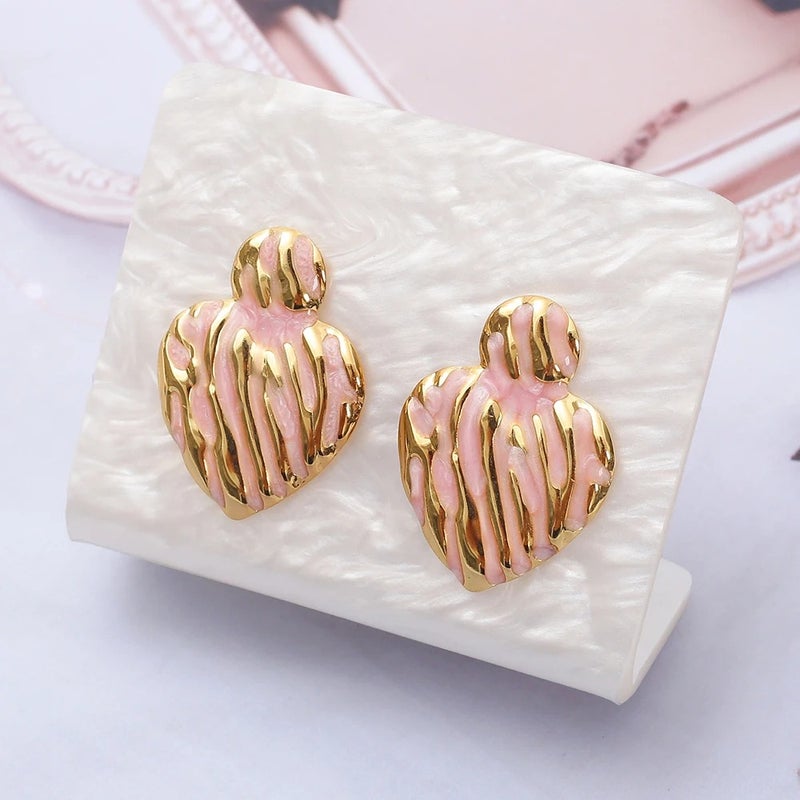 حلق أستانليس ستيل ذهبي × بينك - Image 2