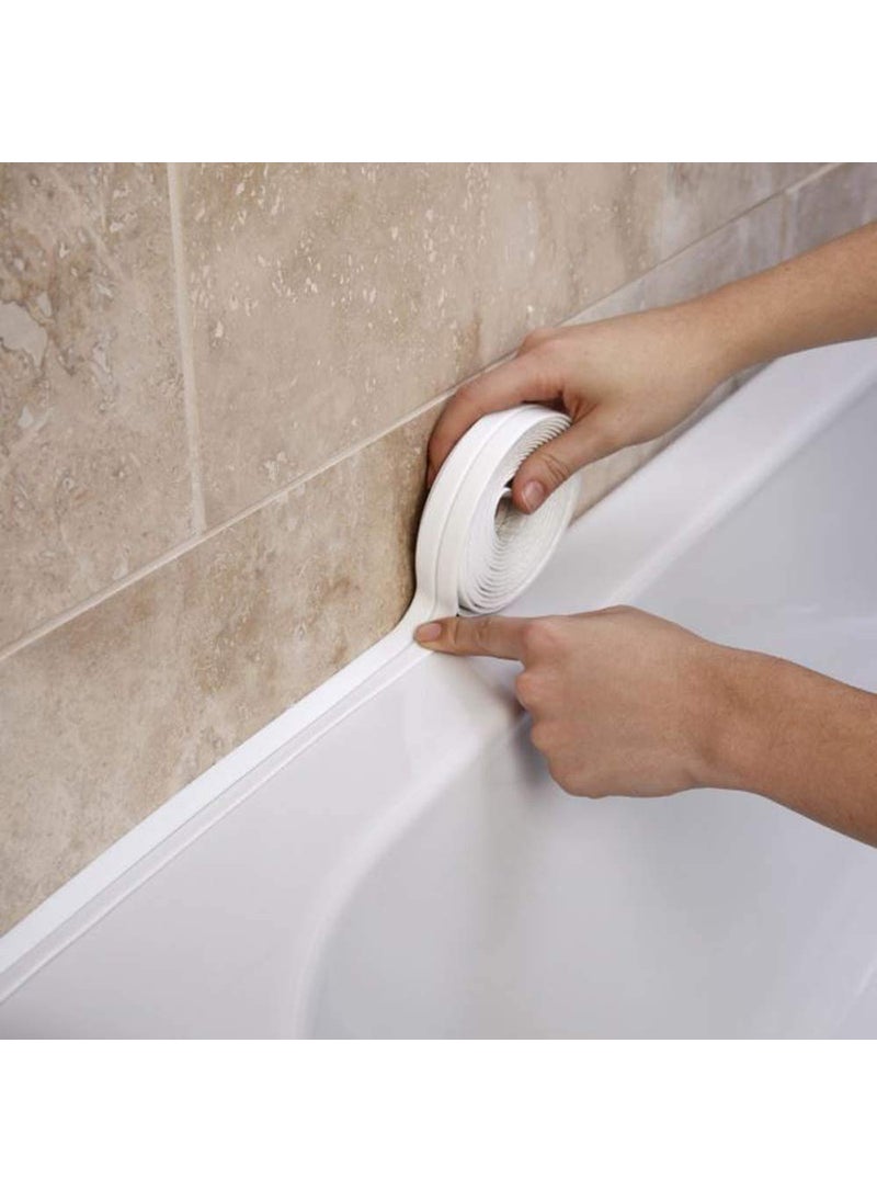 K KODZN K KODZN Caulk Strip PVC Self Adhesive Caulking Sealing Tape for Kitchen Sink Toilet Bathroom Shower and Bathtub 32 38 White SET OF 2  - Image 4