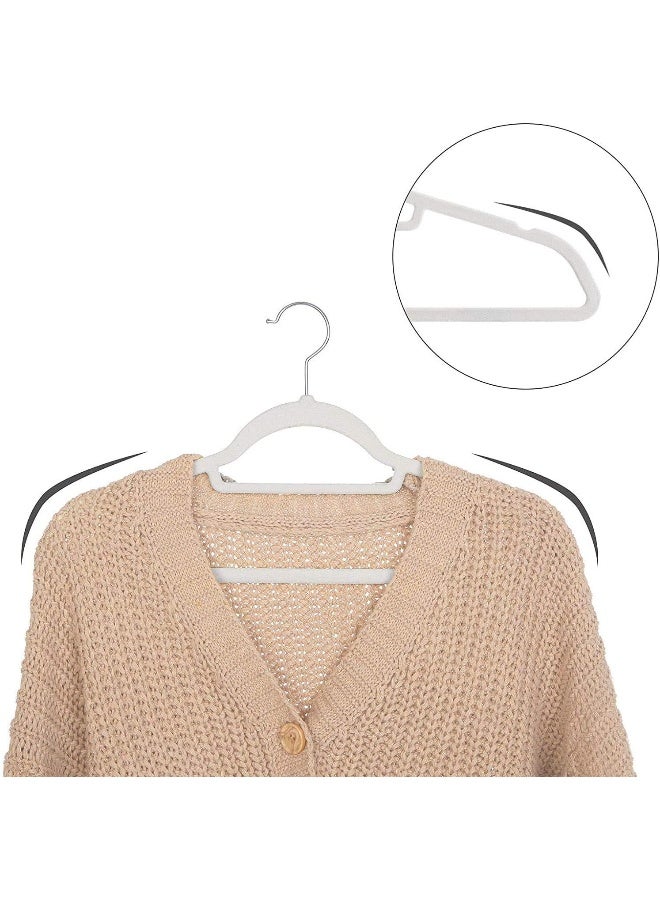 Red Dot Gift Red Dot Gift®10-Pack White Non-Slip Velvet Hangers 42cm With 360 Degree Rotatable Hook - Durable & Slim - Non Slip Hangers for Coat Hangers - Pant Hangers  - Image 5
