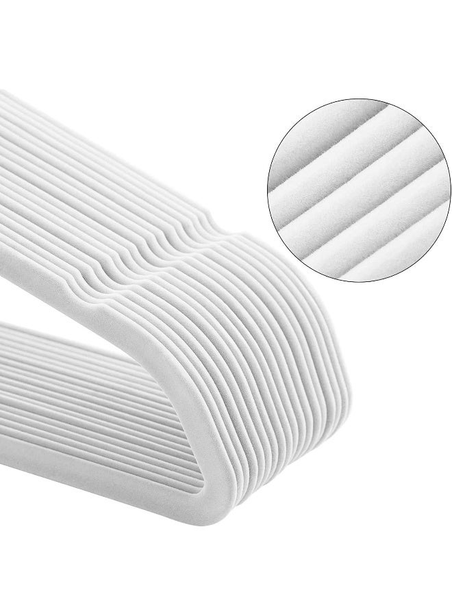 Red Dot Gift Red Dot Gift®10-Pack White Non-Slip Velvet Hangers 42cm With 360 Degree Rotatable Hook - Durable & Slim - Non Slip Hangers for Coat Hangers - Pant Hangers  - Image 3